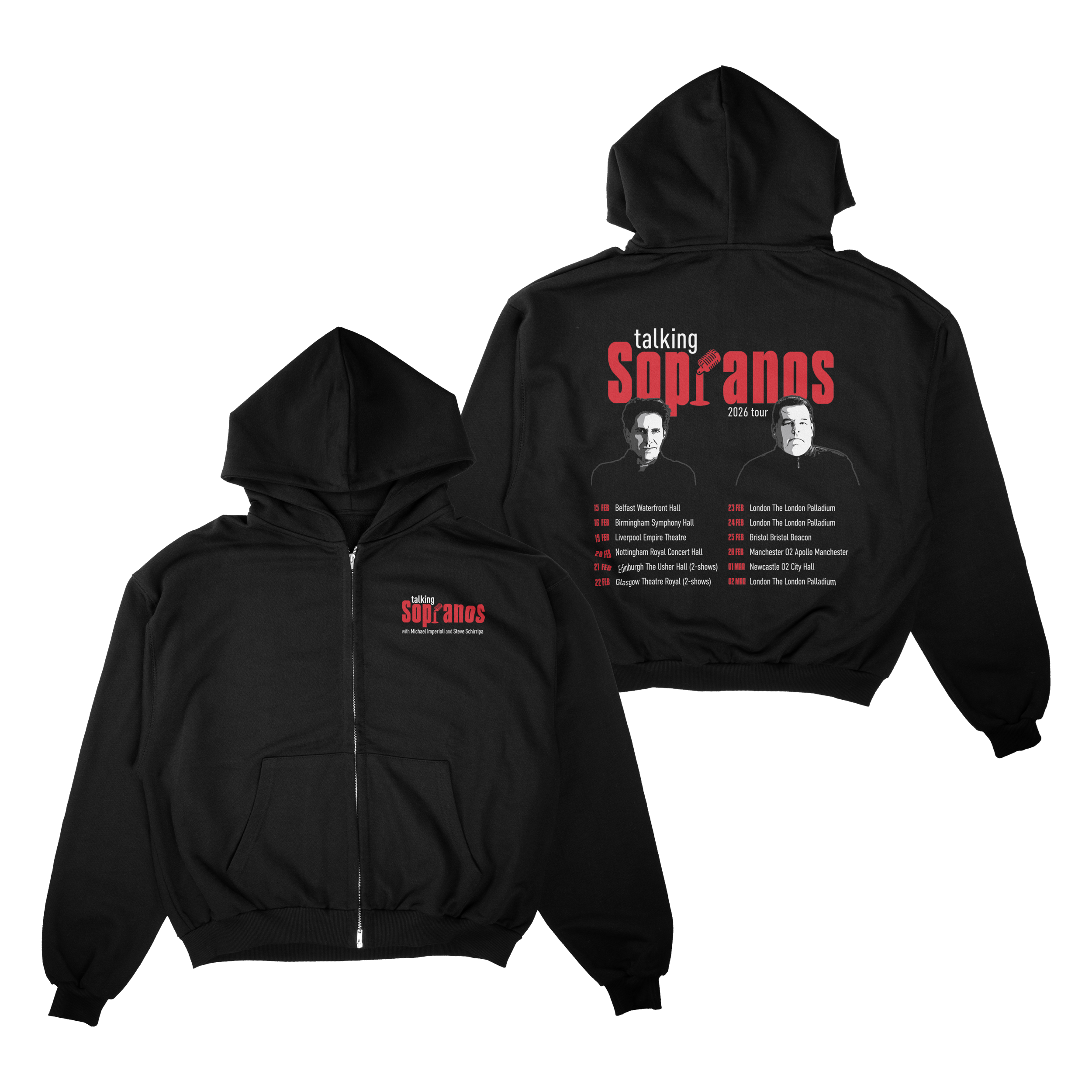 Talking Sopranos 2026 UK Tour Zip-up Hoodie