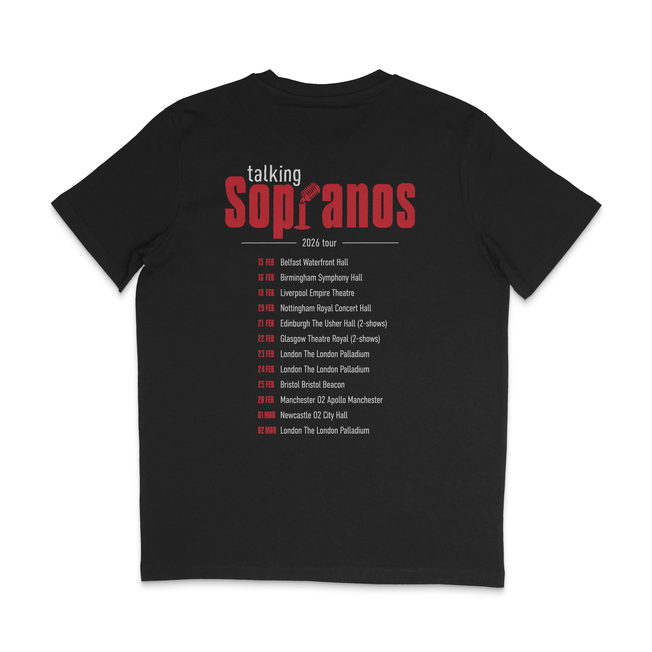 Talking Sopranos 2026 UK Tour T-shirt